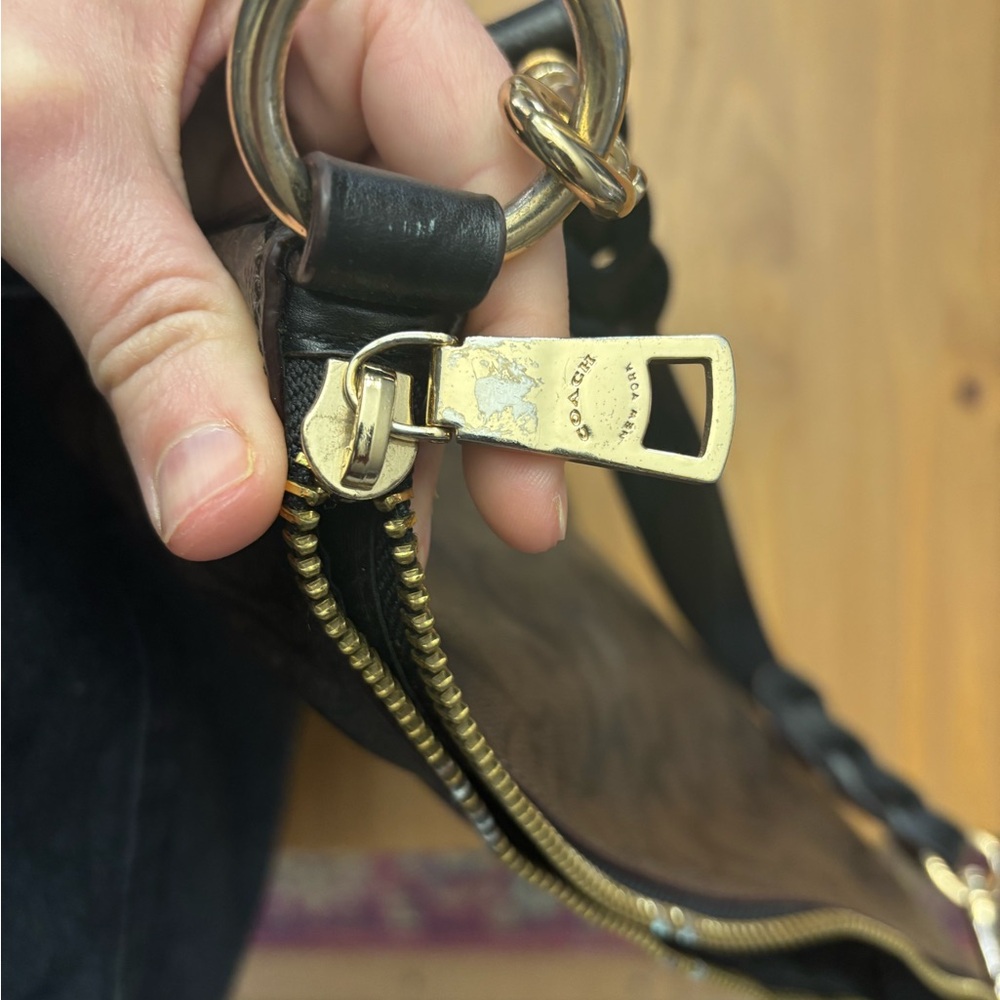 Coach Brown Monogram Shoulder Bag - Picture 5 of 8